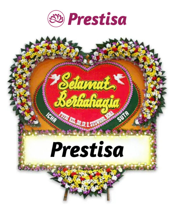 Karangan bunga papan selamat berbahagia